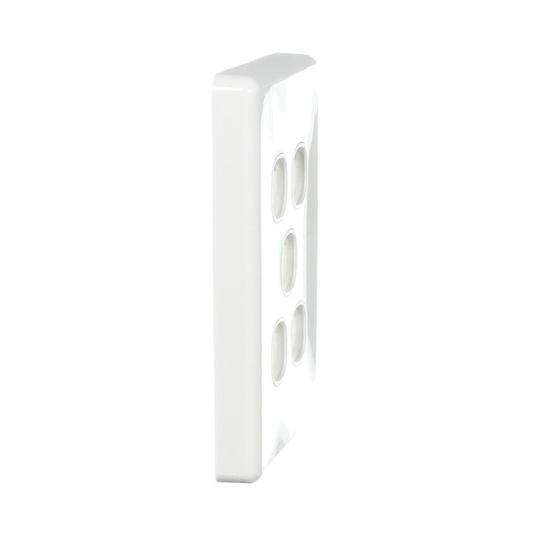 Clipsal Classic C2000 Series Switch Grid Plate and Cover 5 Gang, Less Mechanism | White Electric | C2035VH-WE