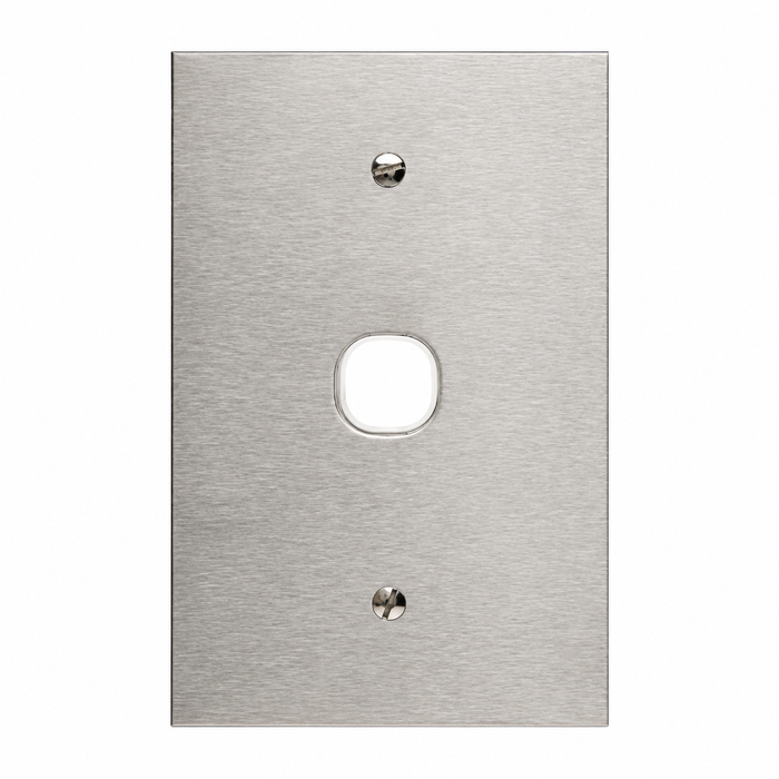 Clipsal Metal Plate Series Switch Grid Plate and Cover 1 Gang, BSL Style, Less Mechanism, Over Size | White Electric | BSL31VH-WE