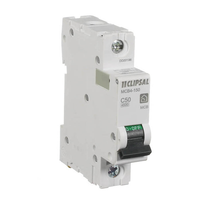 Clipsal Resi MAX Miniature circuit breaker 1P 50 A C curve 4500 A 240V | White | MCB4-150