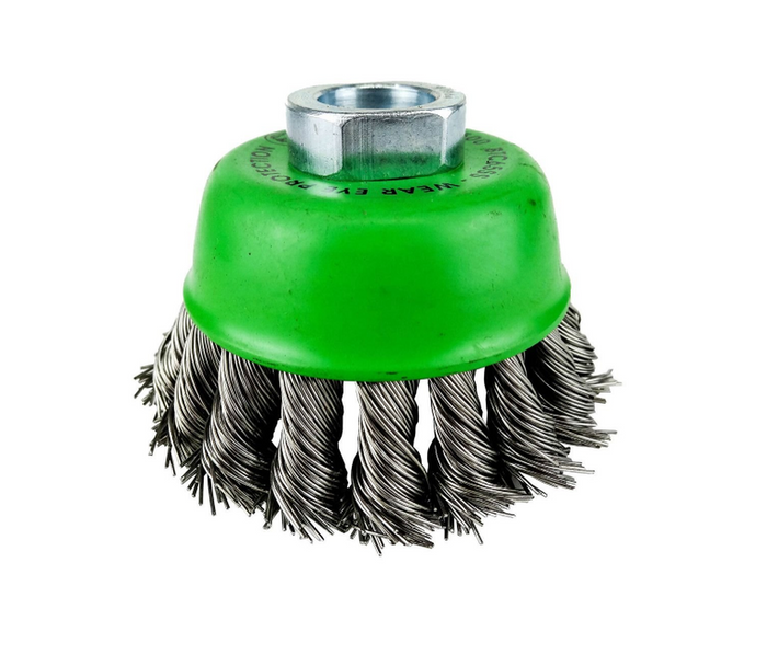 Josco 75mm Stainless Steel Twistknot Wire Cup Brush Wheel | Green | BTC65SS