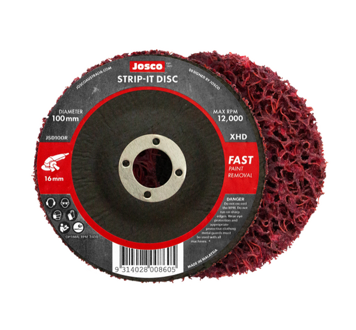 Josco 100mm Multi Strip Grinder Discs | Black / Red | JSD100R