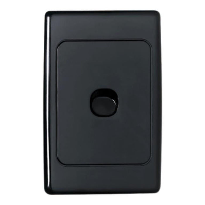 Clipsal 2000 Series Flush Switch 1 Gang, 250VAC, 10A, Standard, Vertical | Black | 2031VA-BK