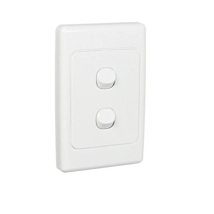 Clipsal 2000 Series 2 Gang Vertical Weatherproof Switch 10A IP66 | White Electric | 2032V66-WE