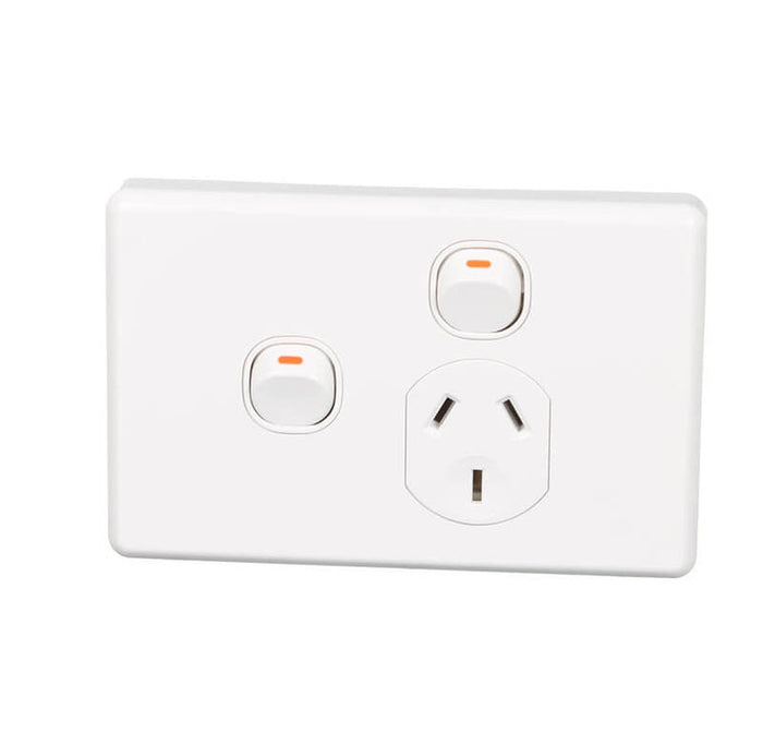 Clipsal C2000 10A Single Power Point + Extra Switch | White Electric | C2015X-WE