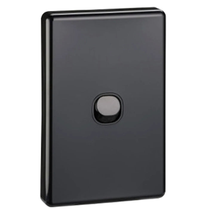 Clipsal Classic C2000 1 Gang Vertical Light Switch 10A 250V | Black | C2031VA-BK