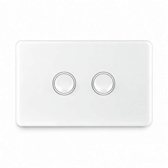 Sparky Stock 2 Gang Light Switch | Injection White | SS-HT122