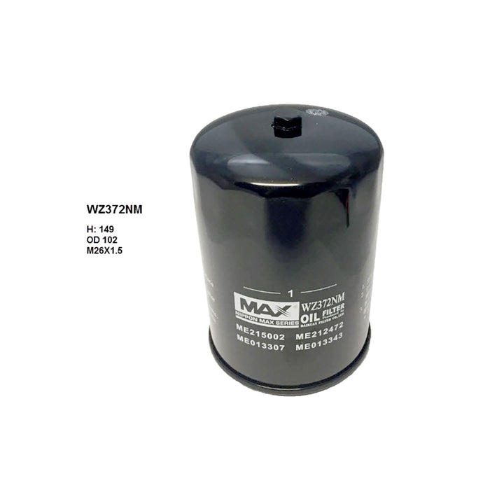 Wesfil Nippon Max Spin-On Oil Filter | Black | WZ372NM