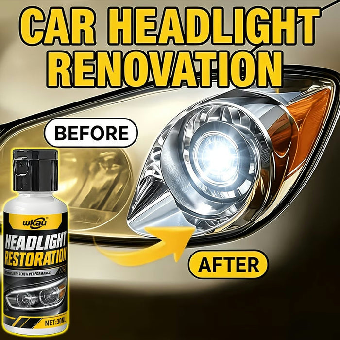 Car Headlight Repair Agent, Headlight Yellow Oxidation Haze Remover, Lens Polishing Grinding Material, Restore Brightness for Front Rear Car Headlights | Yellow / White / Black | 81839292016