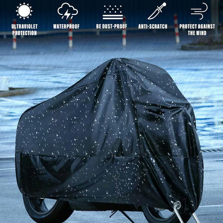Sparky Stock Motorcycle & Bike Outdoor Protective Cover | Black | SS-MOTO-COVER-BLK