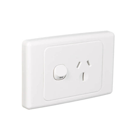 Clipsal 2000 Series Single Switch Socket Outlet 250V, 15A | White Electric | 2015/15-WE