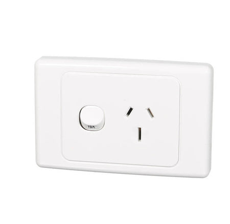 Clipsal 2000 Series Single Power Point 15A - White Electric - 2015/15-WE