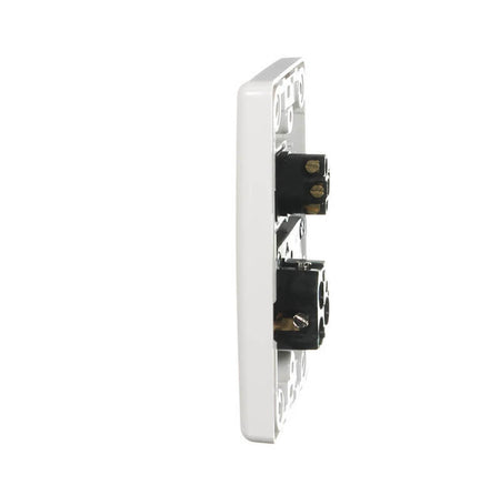 Clipsal 2000 Series Switched Socket Outlet Single, 250V, 10A, Vertical, Removable Extra Switch | White Electric | 2015VX-WE