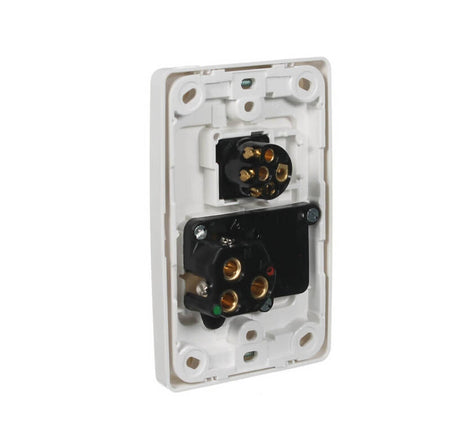 Clipsal 2000 Series Switched Socket Outlet Single, 250V, 10A, Vertical, Removable Extra Switch | White Electric | 2015VX-WE
