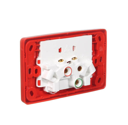 Clipsal 2000 Series Twin Switch Socket Outlet 250V, 10A | Red | 2025-RD