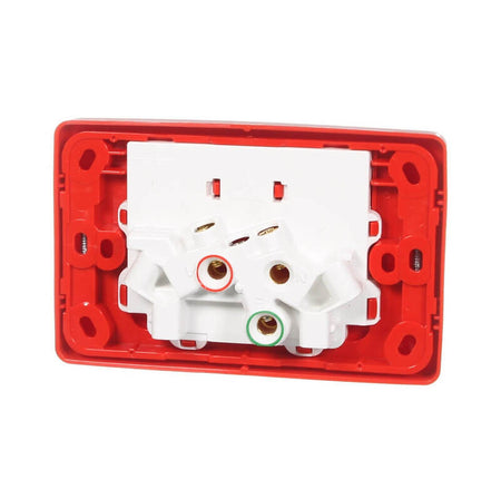 Clipsal 2000 Series Twin Switch Socket Outlet 250V, 10A | Red | 2025-RD