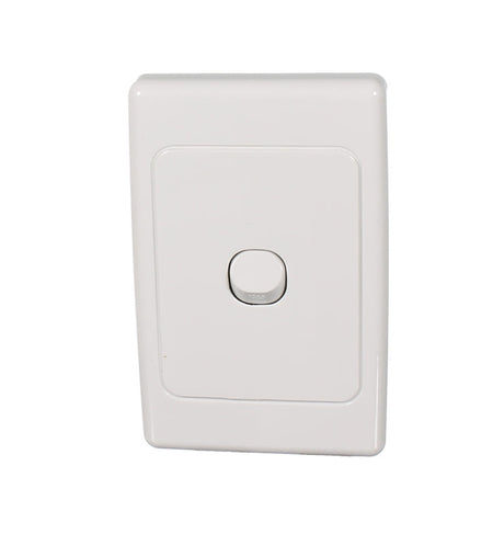 Clipsal 2000 Series 1 Gang Vertical Light Switch 10A - White Electric - 2031VA-WE