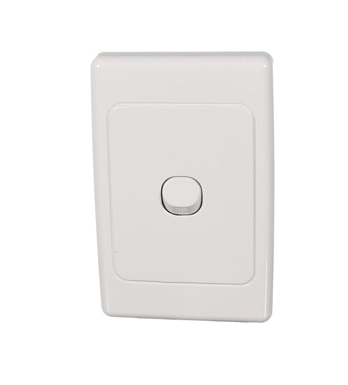 Clipsal 2000 Series Flush Switch 1 Gang, 250VAC, 10A, Standard, Vertical | White Electric | 2031VA-WE