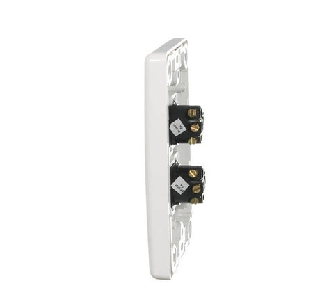 Clipsal 2000 Series Flush Switch 2 Gang, 250VAC, 10A, Standard, Vertical | White Electric | 2032VA-WE