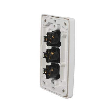 Clipsal 2000 Series Flush Switch 3 Gang, 250VAC, 10A, Standard, Vertical | White Electric | 2033VA-WE
