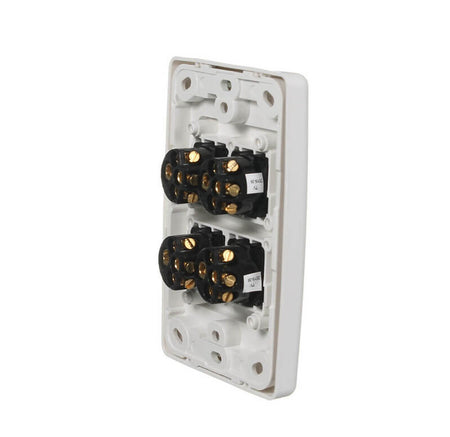 Clipsal 2000 Series Flush Switch 4 Gang, 250VAC, 10A, Standard, Vertical | White Electric | 2034VA-WE