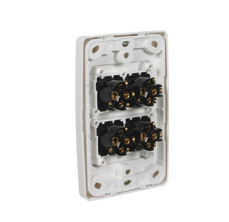 Clipsal 2000 Series Flush Switch 4 Gang, 250VAC, 10A, Standard, Vertical | White Electric | 2034VA-WE