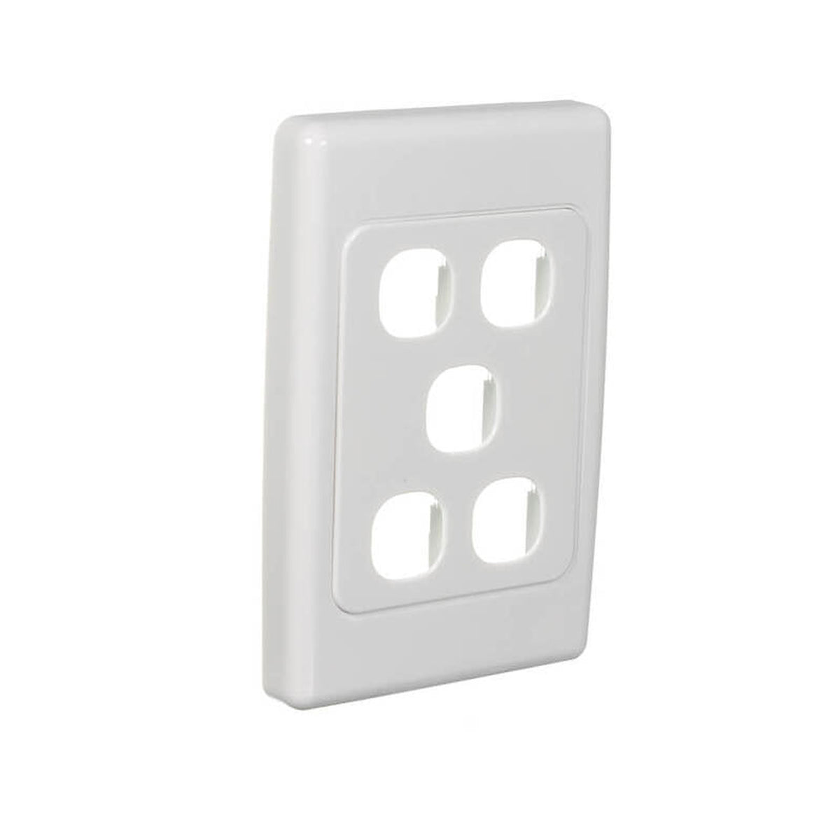 Clipsal 2000 Series 5 Gang Flush Surround and Grid Plate - White Electric - 2035VH-WE