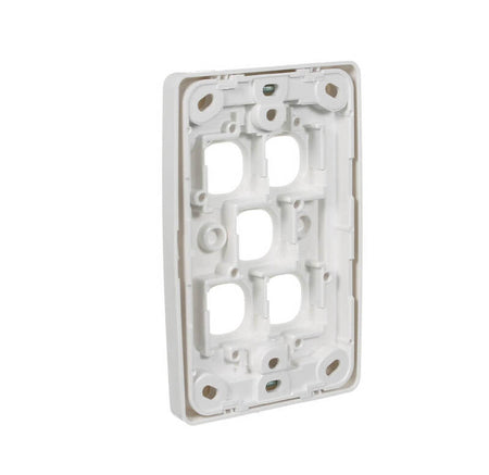 Clipsal 2000 Series Flush Surround and Grid Plate 5 Gang, Vertical/Horizontal Mount, Standard Size | White Electric | 2035VH-WE