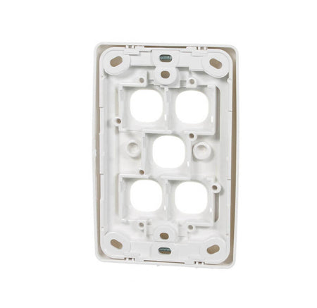 Clipsal 2000 Series Flush Surround and Grid Plate 5 Gang, Vertical/Horizontal Mount, Standard Size | White Electric | 2035VH-WE