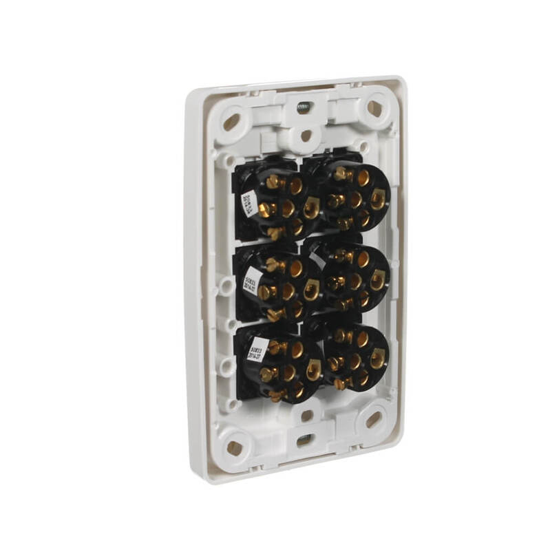 Clipsal 2000 Series Flush Switch 6 Gang, 250VAC, 10A, Standard, Vertical | White Electric | 2036VA-WE