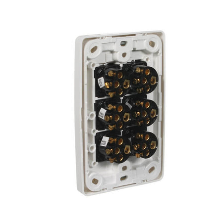 Clipsal 2000 Series Flush Switch 6 Gang, 250VAC, 10A, Standard, Vertical | White Electric | 2036VA-WE