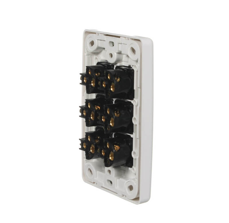 Clipsal 2000 Series Flush Switch 6 Gang, 250VAC, 10A, Standard, Vertical | White Electric | 2036VA-WE