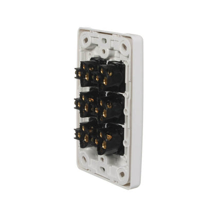 Clipsal 2000 Series Flush Switch 6 Gang, 250VAC, 10A, Standard, Vertical | White Electric | 2036VA-WE