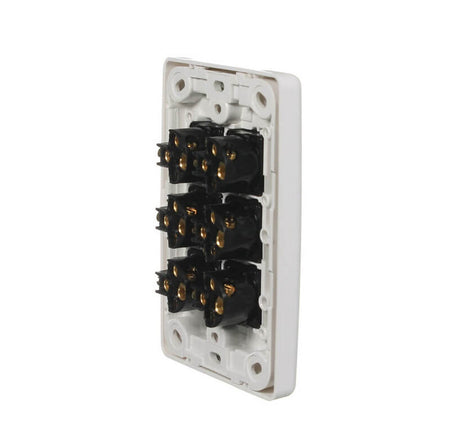 Clipsal 2000 Series Flush Switch 6 Gang, 250VAC, 10A, Standard, Vertical | White Electric | 2036VA-WE