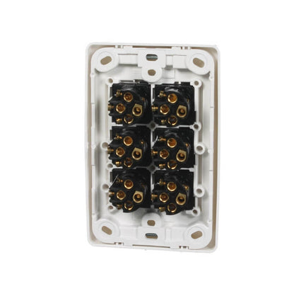 Clipsal 2000 Series Flush Switch 6 Gang, 250VAC, 10A, Standard, Vertical | White Electric | 2036VA-WE