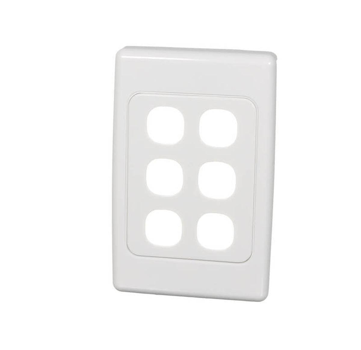 Clipsal 2000 Series 6 Gang Flush Surround and Grid Plate - White Electric - 2036VH-WE