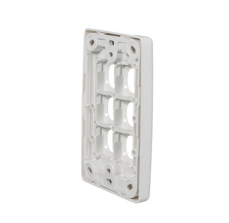 Clipsal 2000 Series Flush Surround and Grid Plate 6 Gang, Vertical/Horizontal Mount, Standard Size | White Electric | 2036VH-WE