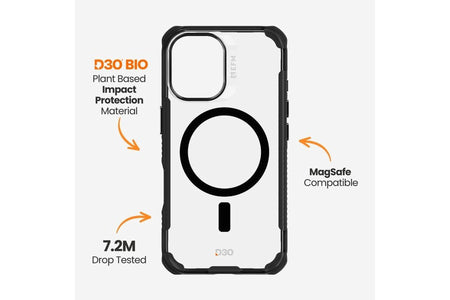 EFM Cayman Case with D3O Bio for iPhone 16 | Carbon | EFCCAAE609CBN