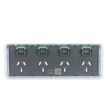 Clipsal Iconic Quad Power Point Skin Horizontal Mount, 250V, 10A, Clip-On | Anthracite | 3015/4C-AN