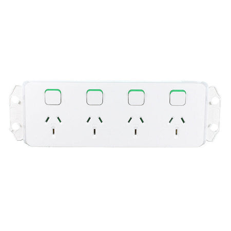 Clipsal Iconic Quad Power Point 10A - Vivid White - 3015/4-VW