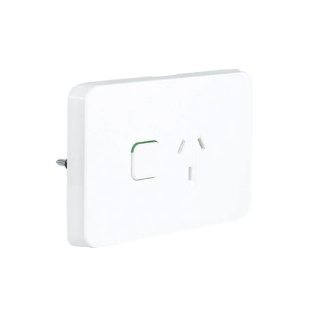 Clipsal Iconic Single Switch Socket Outlet Horizontal Mount, 250V, 10A | Vivid White | 3015-VW