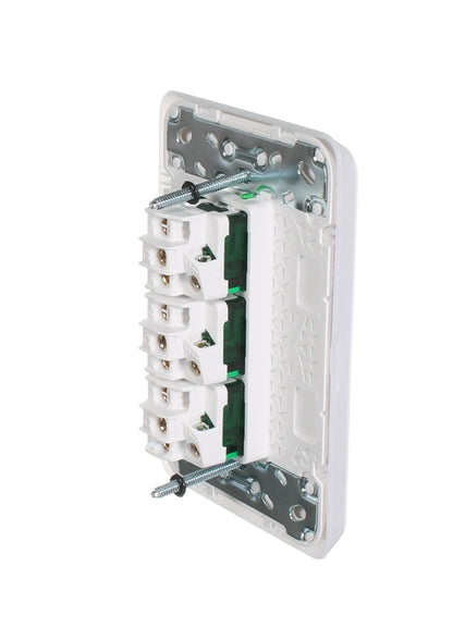 Clipsal Iconic Flush Switch 3 Gang, Vertical Mount, 1-Way/2-Way, 230/240V 10AX | Vivid White | 3043VA-VW