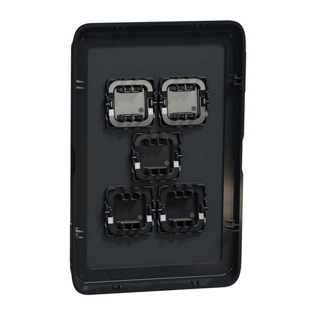 Clipsal Iconic Switch Plate Skin 5 Gang, Horizontal/Vertical Mount | Extra Black | 3045C-XB