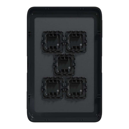 Clipsal Iconic Switch Plate Skin 5 Gang, Horizontal/Vertical Mount | Extra Black | 3045C-XB