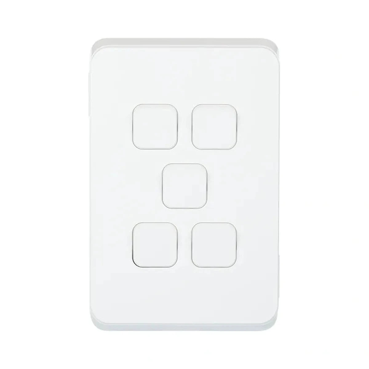 Clipsal Iconic 5 Gang Switch Plate Skin - Extra White - 3045C-XW