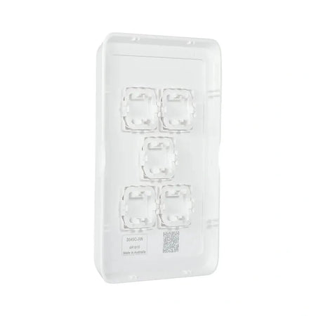 Clipsal Iconic Switch Plate Skin 5 Gang, Horizontal/Vertical Mount | Extra White | 3045C-XW