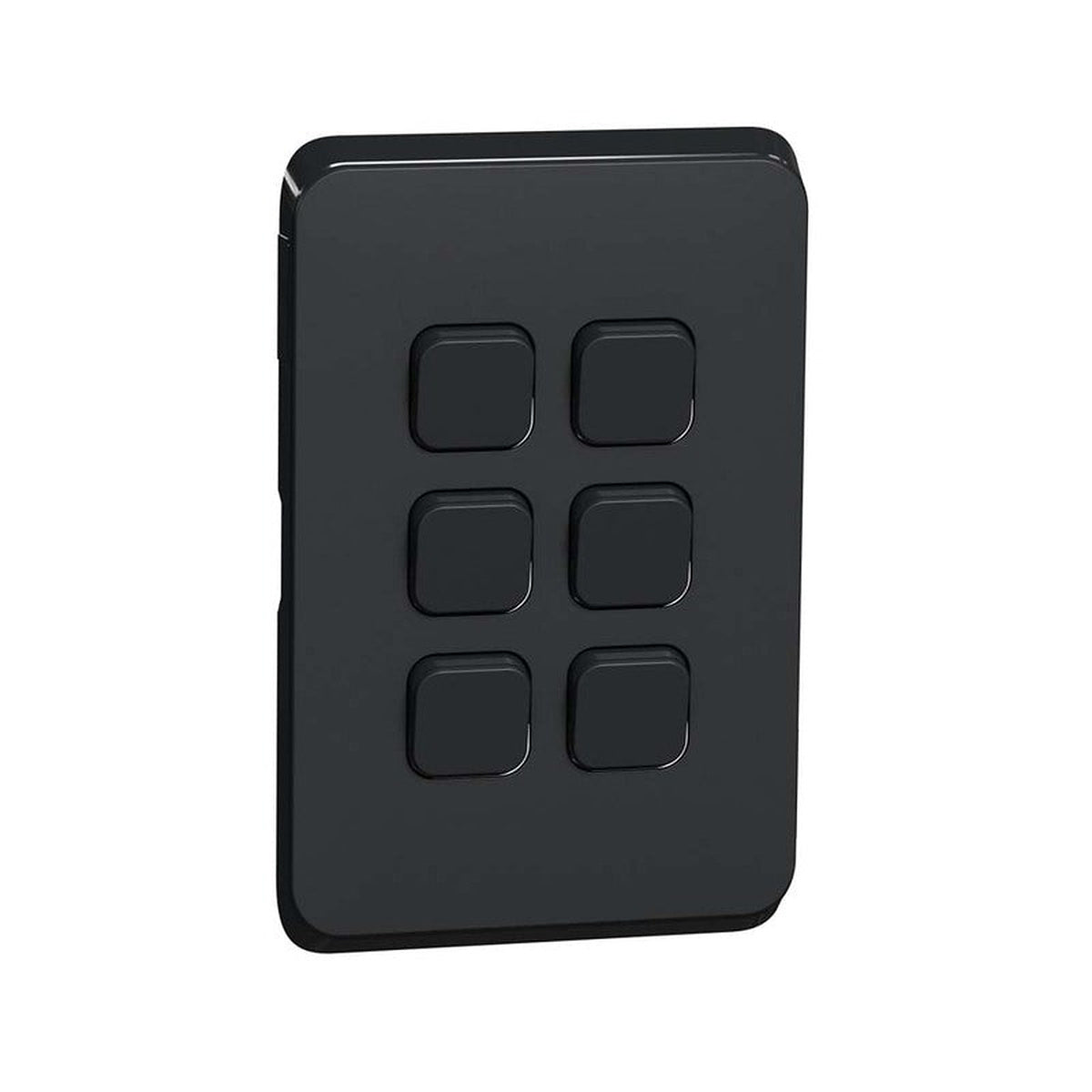 Clipsal Iconic 6 Gang Switch Plate Skin - Extra Black - 3046C-XB
