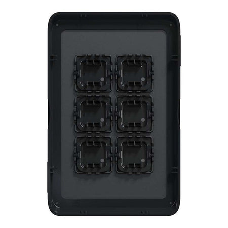 Clipsal Iconic Switch Plate Skin 6 Gang, Horizontal/Vertical Mount | Extra Black | 3046C-XB