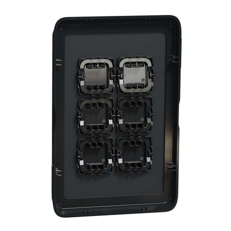 Clipsal Iconic Switch Plate Skin 6 Gang, Horizontal/Vertical Mount | Extra Black | 3046C-XB