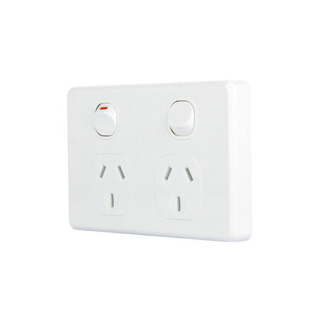 Sparky Stock Double Power Point 10 Amp Classic Style | White | SS-DPP-10A-WH