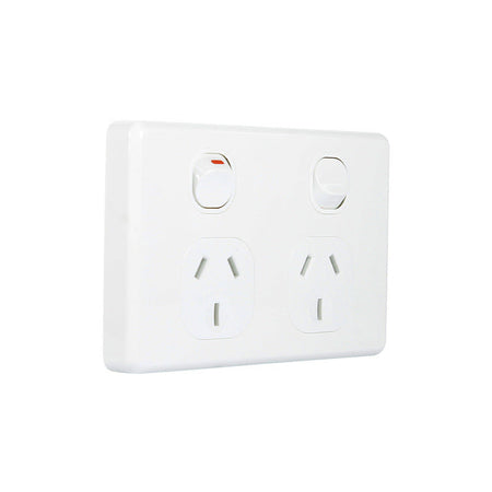 Sparky Stock Double Power Point 10 Amp Classic Style | White | SS-DPP-10A-WH